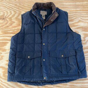 Vintage LL Bean Upcountry Waxed Cotton Goose Down Puffer Vest Mens XL regular
